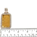 1 Ounce 24 Karat Suisse Pamp Bar & Diamond Frame Pendant (Lab) 68239 - Image 5