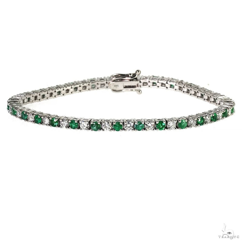 10 Pointer Emerald Glimmer Tennis Bracelet 70082 - Image 1