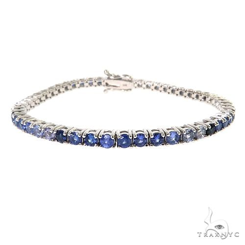 10 Pointer Water Sapphire Tennis Bracelet 67488 - Image 1