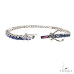 10 Pointer Water Sapphire Tennis Bracelet 67488 - Image 2