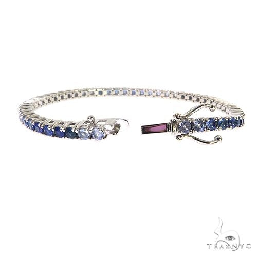 10 Pointer Water Sapphire Tennis Bracelet 67488 - Image 2