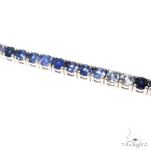 10 Pointer Water Sapphire Tennis Bracelet 67488 - Image 3