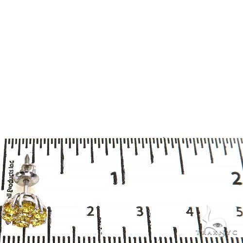 10 Pt Yellow Diamond Flower Earrings (Lab) 68214 - Image 4