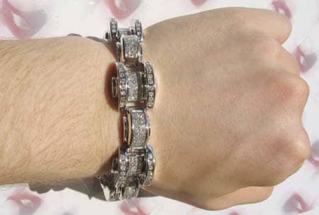 14K Gold & Diamond Motorcycle Bracelet 104 - Image 1