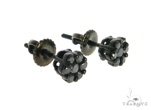 10K Black Gold Cluster Earrings 63739 - Image 2