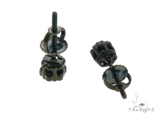10K Black Gold Cluster Earrings 63739 - Image 4