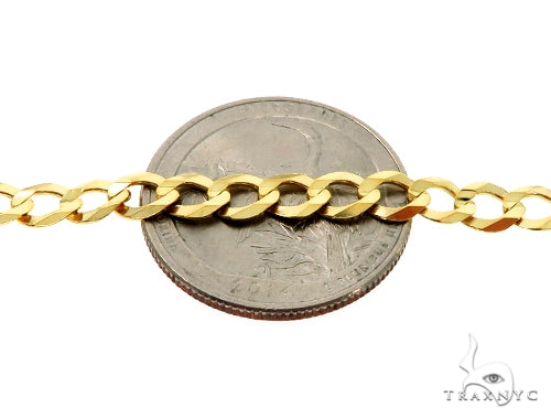 10k Yellow Gold Curb Link Chain 5mm 30 Inches  57242 - Image 3