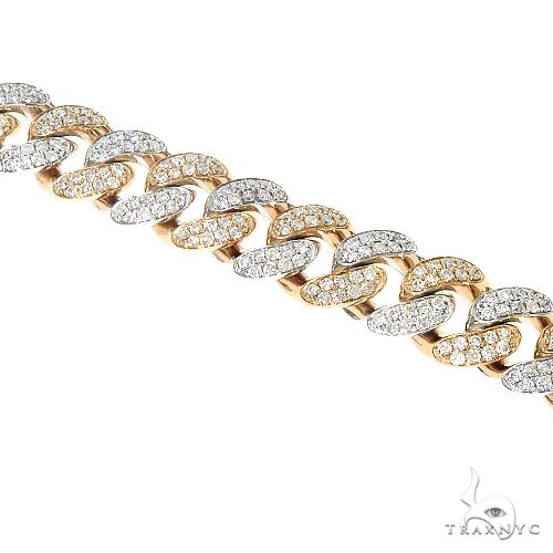 10K Gold  2-Tone Miami Cuban Diamond Bracelet 67253 - Image 3