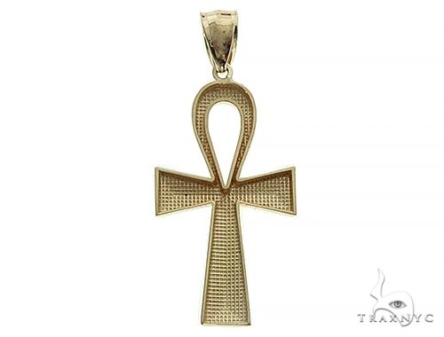 10K Gold Ankh Cross Pendant 66206 - Image 3