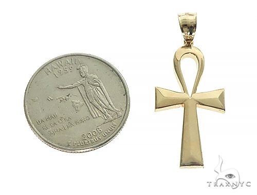 10K Gold Ankh Cross Pendant 66206 - Image 5