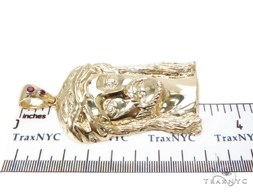 Solid 10K Gold Jesus Pendant 39852 - Image 6