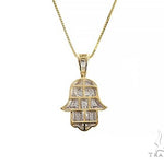 10K Gold Diamond Hamsa Pendant Set 66286 - Image 3