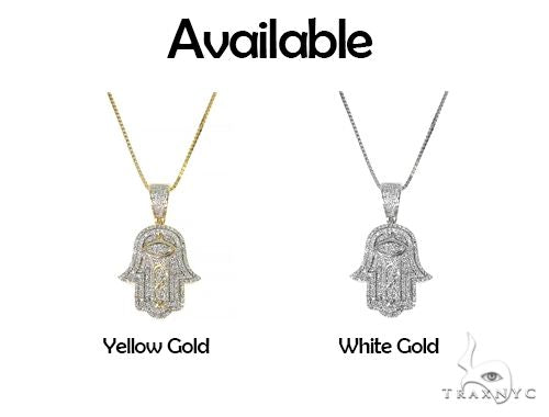 10K Gold Diamond Hamsa Pendant Set 66286 - Image 6
