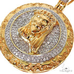 10K Gold Micro Pave Diamond Jesus Charm Pendant 63304 - Image 3