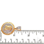 10K Gold Micro Pave Diamond Jesus Charm Pendant 63304 - Image 6