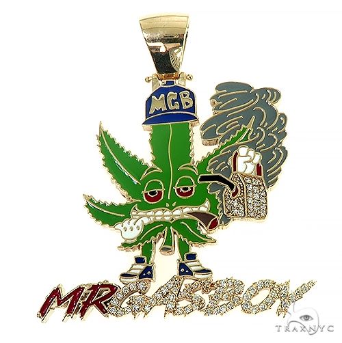 10K Gold Mr.Gas Boy Weed Pendant 66479 - Image 1