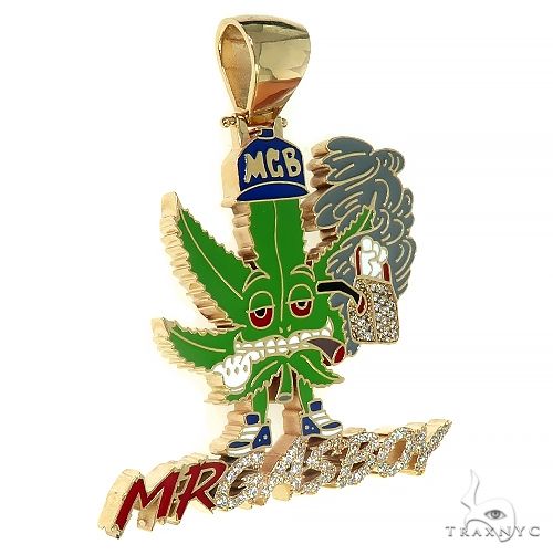 10K Gold Mr.Gas Boy Weed Pendant 66479 - Image 2