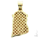 10K Gold Prong Bezel Diamond Skull Pendant 63954 - Image 4