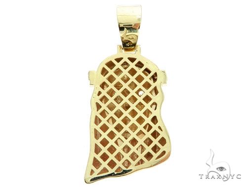 10K Gold Prong Bezel Diamond Skull Pendant 63954 - Image 4