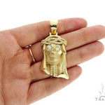 10K Gold Prong Bezel Diamond Skull Pendant 63954 - Image 5