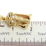 10K Gold Prong Bezel Diamond Skull Pendant 63954 - Image 6