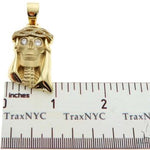 10K Gold Prong Bezel Diamond Skull Pendant 63954 - Image 7
