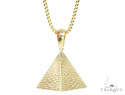 10K Gold Pyramid Pendant Set  44432 - Image 1