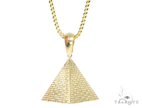 10K Gold Pyramid Pendant Set  44432 - Image 1