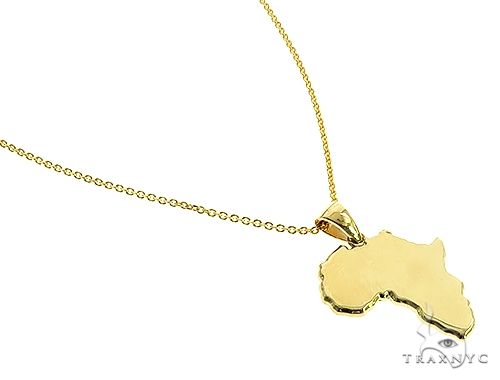10K Gold Small African Ladies Pendant Set 66334 - Image 2