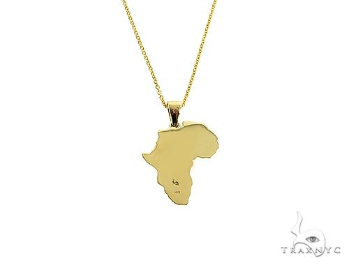 10K Gold Small African Ladies Pendant Set 66334 - Image 3