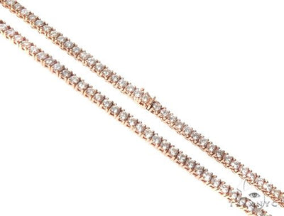 10K Rose Gold Prong Diamond Chain 26 Inches 6mm   64102 - Image 1