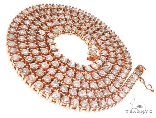 10K Rose Gold Prong Diamond Chain 26 Inches 6mm   64102 - Image 4