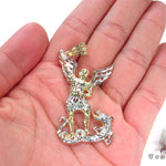 10K Two Tone Gold Saint Michael Pendant 33929 - Image 5