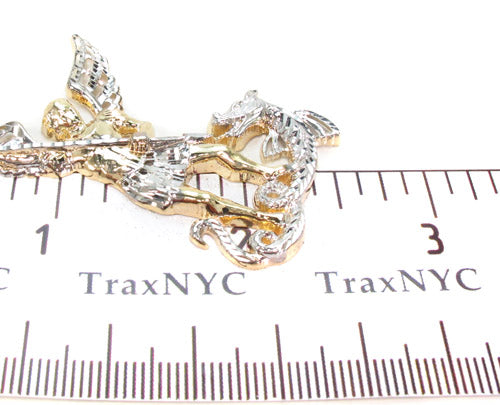 10K Two Tone Gold Saint Michael Pendant 33929 - Image 6