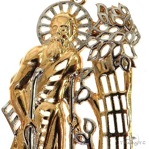 10K Two Tone Gold Saint Lazarus Pendant 57130 - Image 3