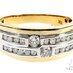 10K Two Tone Gold Two Row Channel Diamond Band Ring 65342 - Image 2