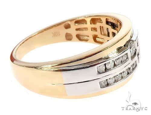 10K Two Tone Gold Two Row Channel Diamond Band Ring 65342 - Image 3