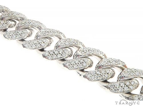 10K White Gold Miami Cuban Diamond Bracelet 65226 - Image 2