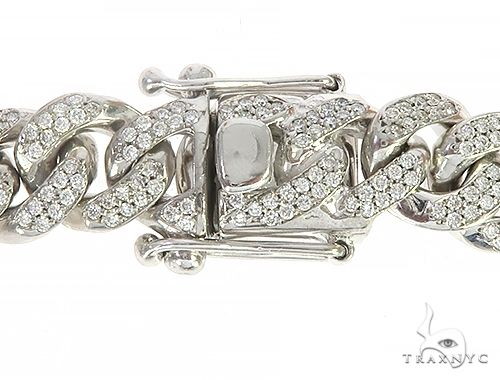 10K White Gold Miami Cuban Diamond Bracelet 65226 - Image 4