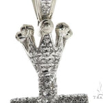 10K White Gold Small Diamond Crowned Cross 63615 - Image 3