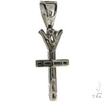 10K White Gold Small Diamond Crowned Cross 63615 - Image 5