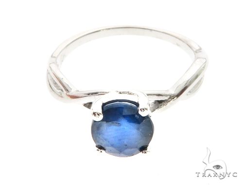 10K White Gold Sapphire Ring 63749 - Image 4