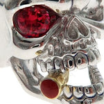 10K White Gold Skull Ring With Cigar 65097 - Image 4