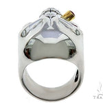 10K White Gold Skull Ring With Cigar 65097 - Image 7