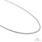 10K White Gold Thin Hollow Curb Link Chain 22 Inches 2.3mm   67262 - Image 1
