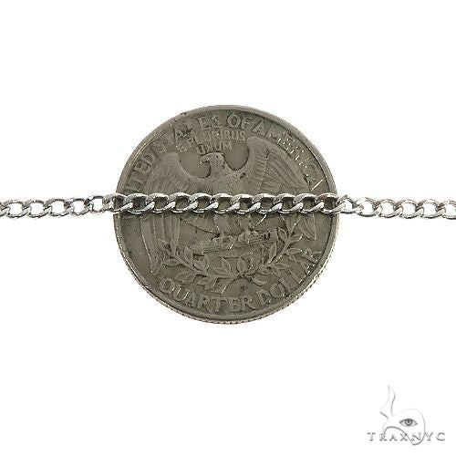 10K White Gold Thin Hollow Curb Link Chain 22 Inches 2.3mm   67262 - Image 3