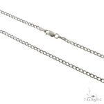 10K White Gold Thin Hollow Curb Link Chain 24 Inches 2.3mm   67263 - Image 2