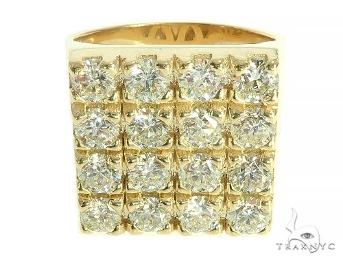 10K Yellow Gold 4 Row Diamond Ring 65991 - Image 2