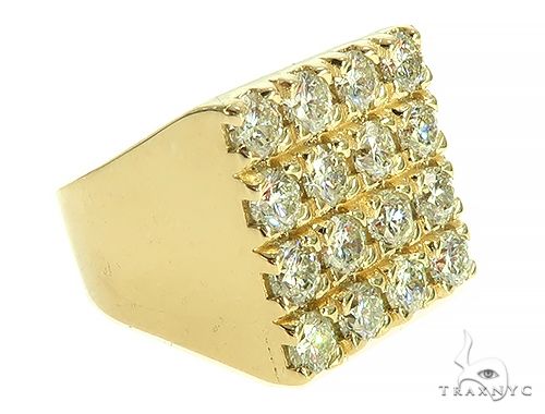 10K Yellow Gold 4 Row Diamond Ring 65991 - Image 4