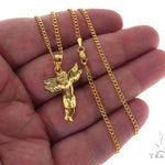 10K Gold Angel Charm 24 Inches Cuban Link Chain Set 61805 - Image 4